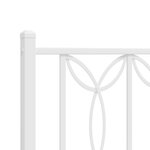 vidaXL Cadre de lit métal sans matelas et pied de lit blanc 135x190 cm