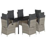 vidaXL Ensemble à manger de jardin et coussins 7 Pièces gris clair rotin