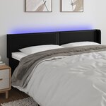vidaXL Tête de lit à LED Noir 183x16x78/88 cm Similicuir