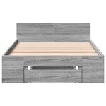 vidaXL Cadre de lit et tiroir sonoma gris 75x190 cm bois d'ingénierie