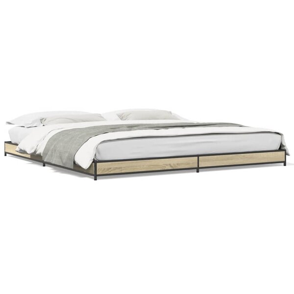 vidaXL Cadre de lit sans matelas chêne sonoma 200x200 cm