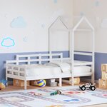 vidaXL Lit de jour avec toit sans matelas blanc 90x190 cm bois massif