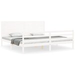 vidaXL Cadre de lit avec tête de lit blanc 200x200 cm bois massif