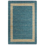 vidaXL Tapis fait à la main Jute Bleu 120x180 cm