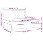 vidaXL Sommier à lattes de lit avec matelas Crème 200x200 cm Tissu