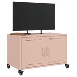 vidaXL Meuble TV rose 68x39x43 5 cm acier laminé à froid