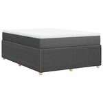 vidaXL Sommier à lattes de lit avec matelas Gris foncé 140x200cm Tissu