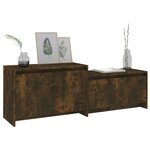 vidaXL Meuble TV Chêne fumé 146 5x35x50 cm Bois d'ingénierie