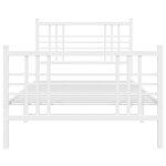vidaXL Cadre de lit métal sans matelas avec pied de lit blanc 90x190cm