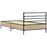 vidaXL Cadre de lit chêne sonoma 100x200 cm bois d'ingénierie et métal