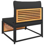 vidaXL Salon de jardin avec coussins 4 Pièces bois d'acacia massif