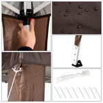 Tonnelle barnum de jardin pop-up pliant 2 4L x 2 4l x 2 5H m acier polyester imperméabilisé anti UV avec sac de transport chocolat