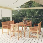 vidaXL Ensemble à manger de jardin 5Pièces Bois de teck massif