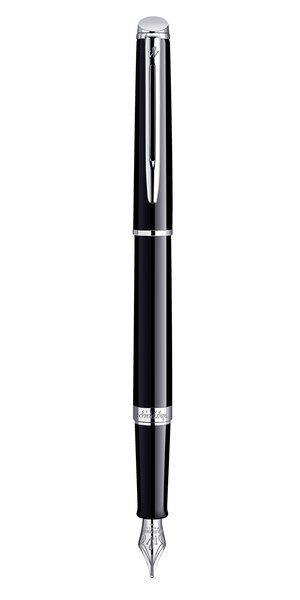 Waterman hemisphere stylo plume  noir brillant  plume moyenne  encre bleue  coffret cadeau
