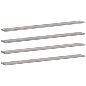 vidaXL Étagères murales 4 Pièces sonoma gris 100x10x1 5cm bois ingénierie