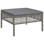 vidaXL Salon de jardin 11 Pièces avec coussins Gris Résine tressée