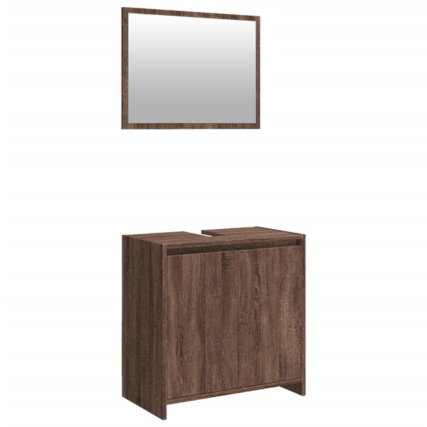 vidaXL Ensemble de meubles de salle de bain 2 Pièces Chêne marron