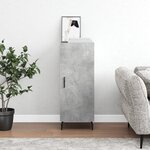 vidaXL Buffet Gris béton 34 5x34x90 cm Bois d'ingénierie