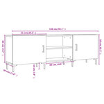 vidaXL Meuble TV noir 150x30x50 cm bois d'ingénierie