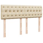 vidaXL Sommier à lattes de lit avec matelas Crème 140x200 cm Tissu