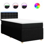 vidaXL Sommier à lattes de lit avec matelas Noir 90x190 cm Tissu
