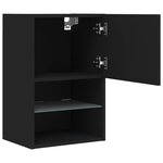 vidaXL Meuble TV avec lumières LED noir 40 5x30x60 cm