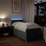 vidaXL Sommier à lattes de lit avec matelas Gris foncé 100x200cm Tissu