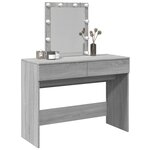 vidaXL Coiffeuse avec LED sonoma gris 100x40x130 cm