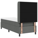 Lit à ressorts vidaXL avec matelas et LED Gris foncé 90x190 cm en tissu