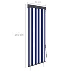 vidaXL Store roulant d'extérieur 60x250 cm Bleu et blanc