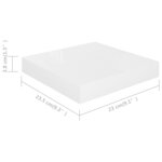 vidaXL Étagère murale flottante Blanc brillant 23x23 5x3 8 cm MDF