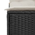 vidaXL Canapés de jardin sans accoudoirs avec coussins 2 Pièces noir