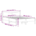 vidaXL Cadre de lit sans matelas blanc 120x200 cm bois de pin massif