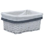 vidaXL Ensemble de paniers gigognes 3 Pièces Blanc Saule