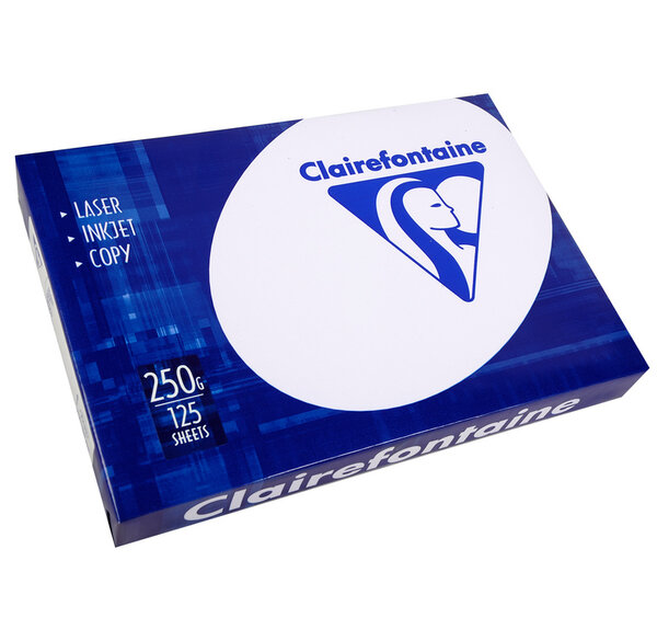 Ramette 125 Feuilles Papier 250g A4 210x297 mm Certifié PEFC Blanc CLAIRALFA