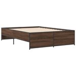 vidaXL Cadre de lit chêne marron 120x190 cm bois d'ingénierie et métal