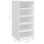 vidaXL Armoire à chaussures Blanc 31 5x35x70 cm Bois d'ingénierie
