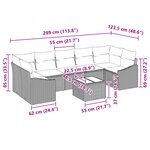 vidaXL Ensemble de Canapé de Jardin de 8 Pièces avec Coussins Gris Poly Rattan