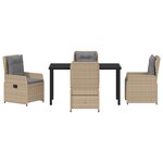 vidaXL Ensemble de salle à manger de jardin 5 pièces en rotin beige