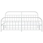 vidaXL Cadre de lit métal avec tête de lit/pied de lit blanc 200x200cm