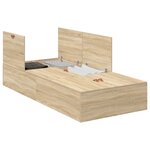 Cadre de Lit de Rangement vidaXL Chêne Sonoma 80x200 cm