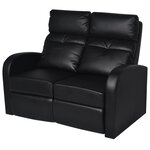 vidaXL Fauteuil inclinable à LED à 2 places cuir artificiel noir