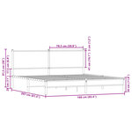 vidaXL Cadre de lit en métal sans matelas chêne marron 160x200 cm