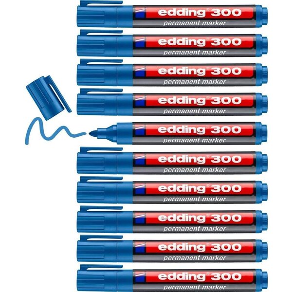 Marqueur Permanent 300 bleu clair 1 5-3 mm x 10 EDDING