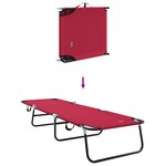 vidaXL Chaise longue pliable 2 Pièces portable rouge en tissu Oxford 600D