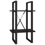 vidaXL Bibliothèque à 2 niveaux noir 40x30x70 cm bois d'ingénierie