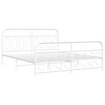 vidaXL Cadre de lit métal avec tête de lit/pied de lit blanc 183x213cm