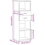 vidaXL Buffet haut sonoma gris 40x42 5x124 cm bois d'ingénierie