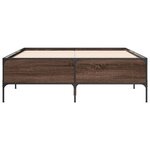 vidaXL Cadre de lit chêne marron 120x200 cm bois d'ingénierie et métal