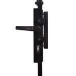 vidaXL Portail de clôture à dessus arqué et 2 poteaux 105x204 cm Noir